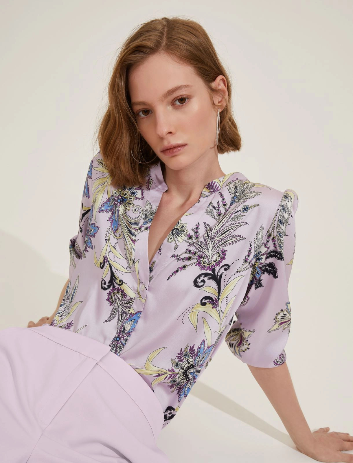 Blusa in twill stampato