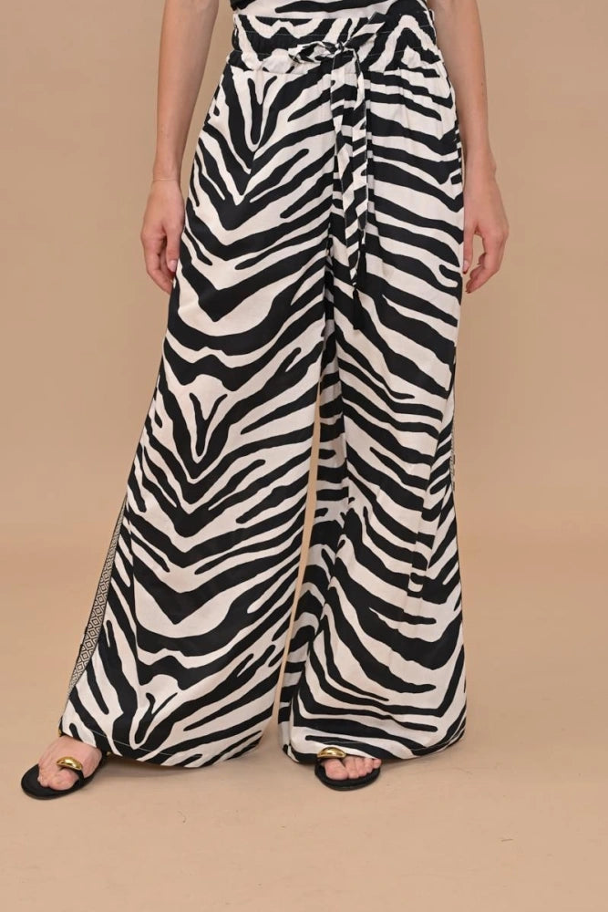 Pantalone zebrato Kaos a palazzo