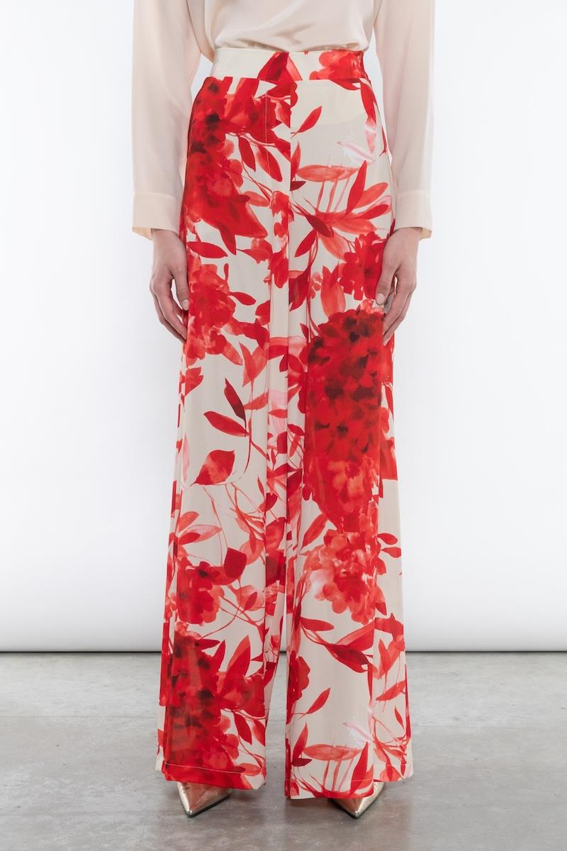 Pantaloni a palazzo in georgette Kaos