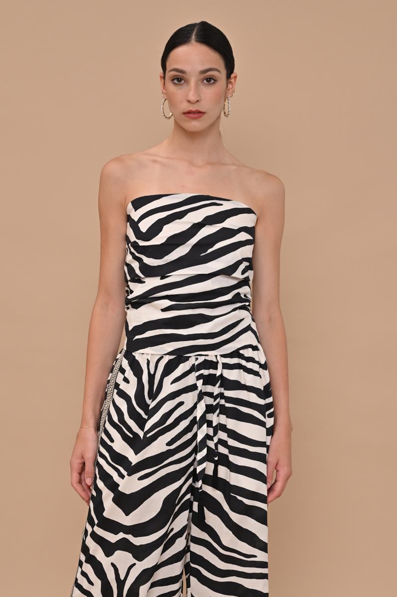 TOP a fascia zebrato Kaos