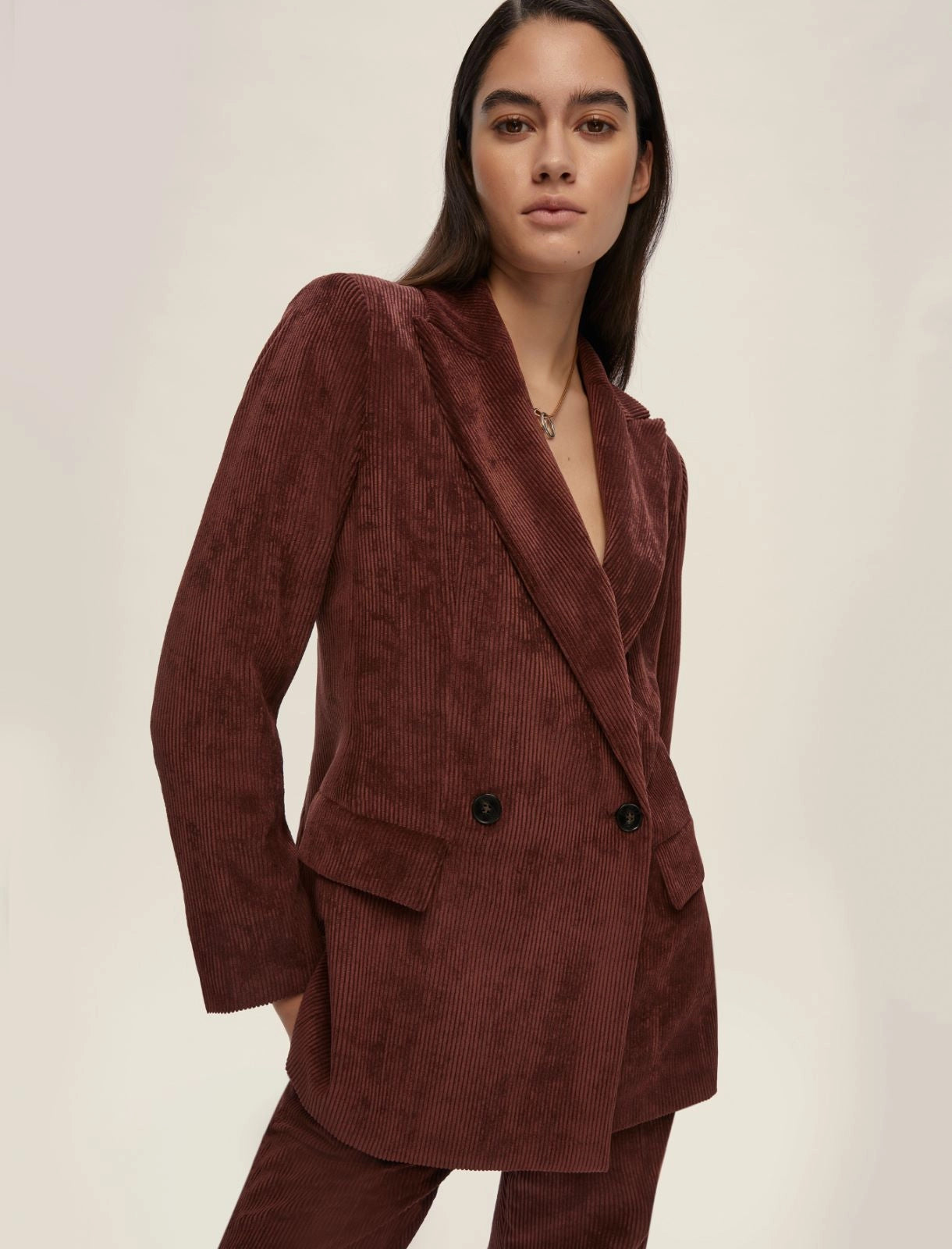 Blazer velluto coste doppiopetto Emme Marella