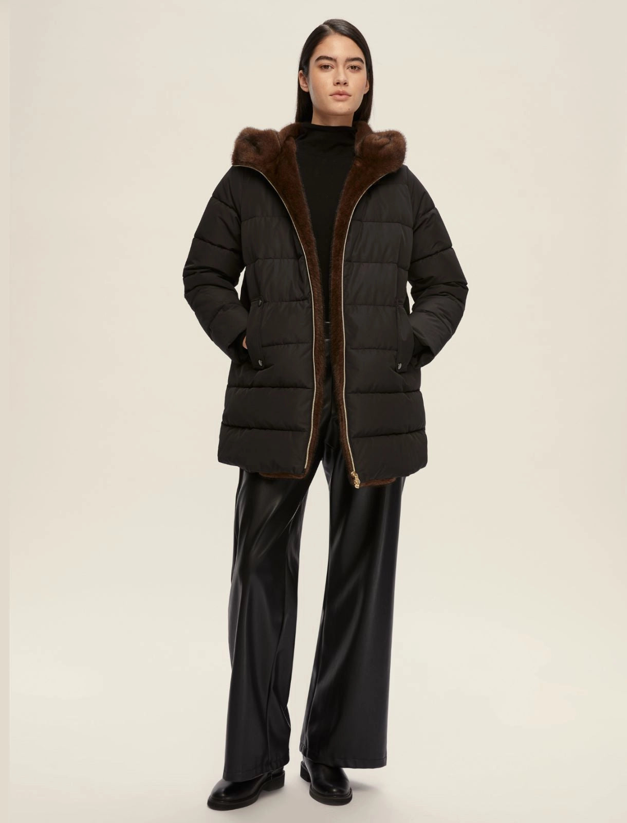 PIUMINO IN TAFFETA' CON ECOPELLICCIA EMME MARELLA