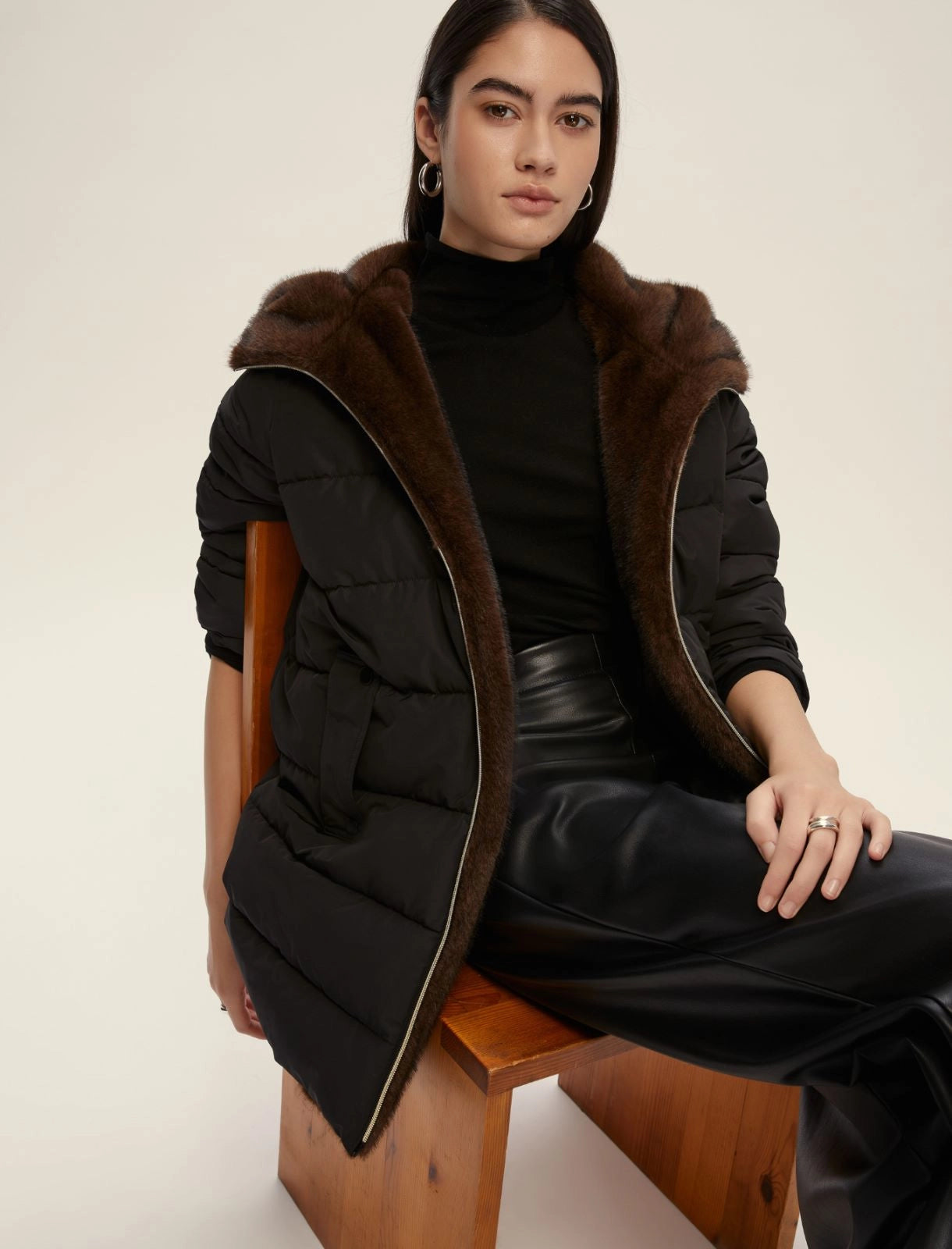 PIUMINO IN TAFFETA' CON ECOPELLICCIA EMME MARELLA