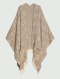 Poncho jacquard con frange EMME