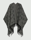 Poncho jacquard con frange EMME