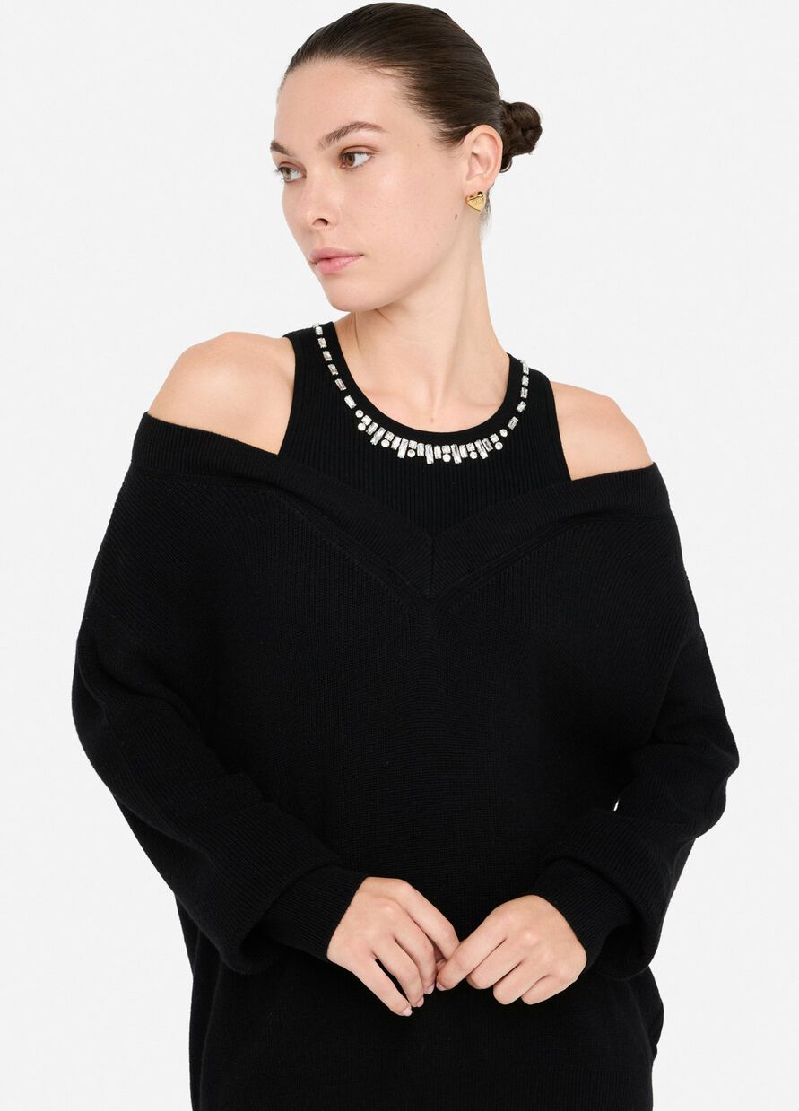 Maglione con ricamo gioiello Liu.Jo