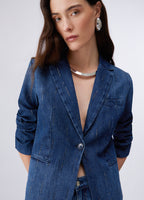 Blazer in denim con cascata di strass LIU JO