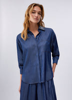 Camicia in chambray con colletto gioiello LIU JO