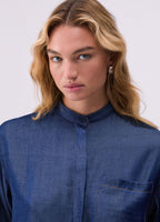 Camicia in chambray con colletto gioiello LIU JO