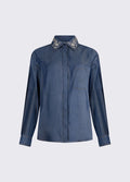 Camicia in chambray con colletto gioiello LIU JO
