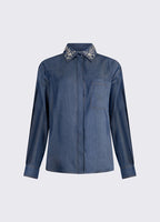 Camicia in chambray con colletto gioiello LIU JO