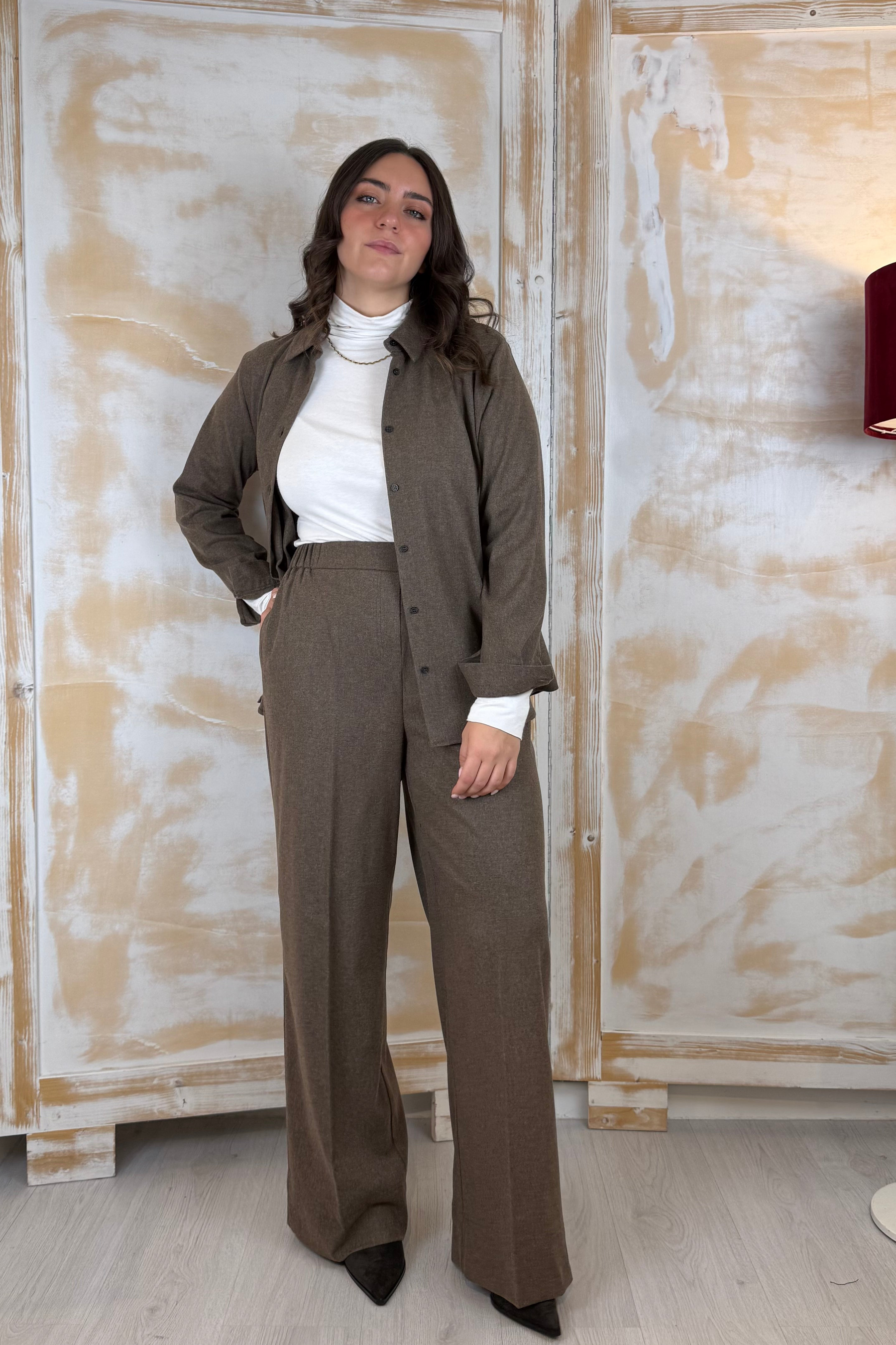 Pantalone in flanella stretch EMME
