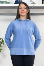 Maglia con cappuccio con micro paillettes EMME