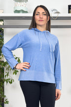Maglia con cappuccio con micro paillettes EMME