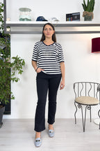 T-shirt in jersey di cotone a righe LIU JO
