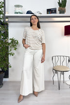 T-shirt in jersey di cotone a righe LIU JO