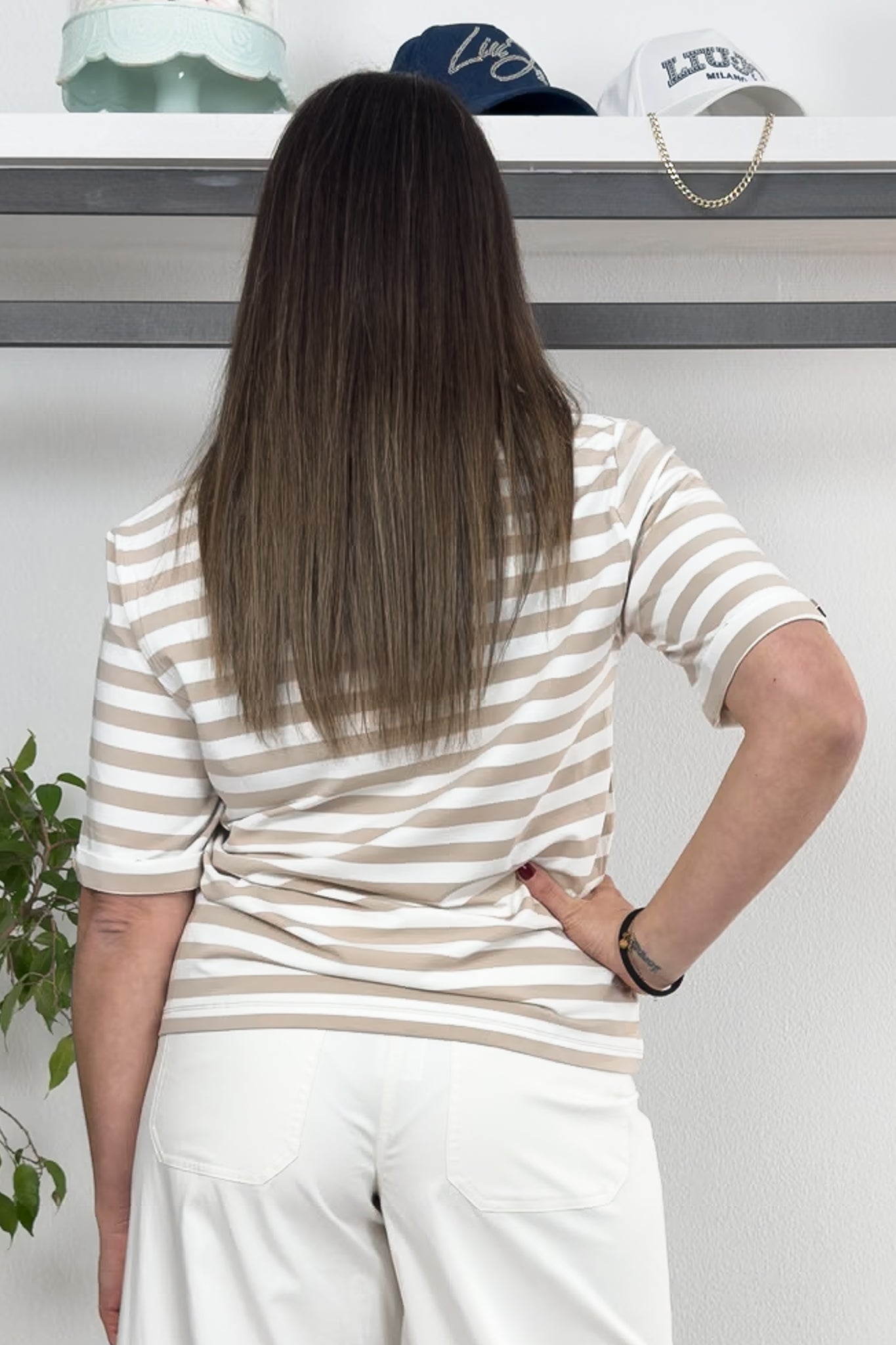 T-shirt in jersey di cotone a righe LIU JO