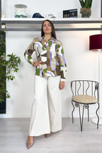 Blusa in popeline di cotone stampato EMME