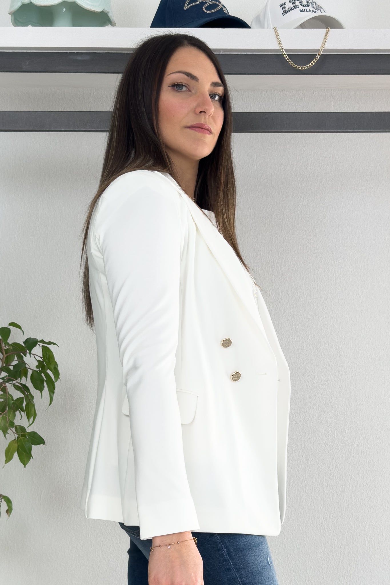 Blazer in jersey con bottoni oro EMME