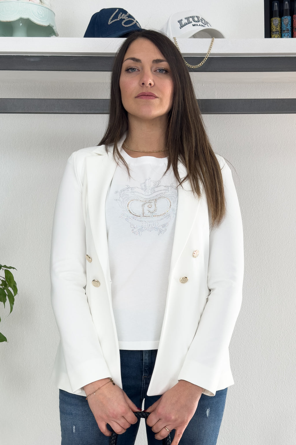 Blazer in jersey con bottoni oro EMME