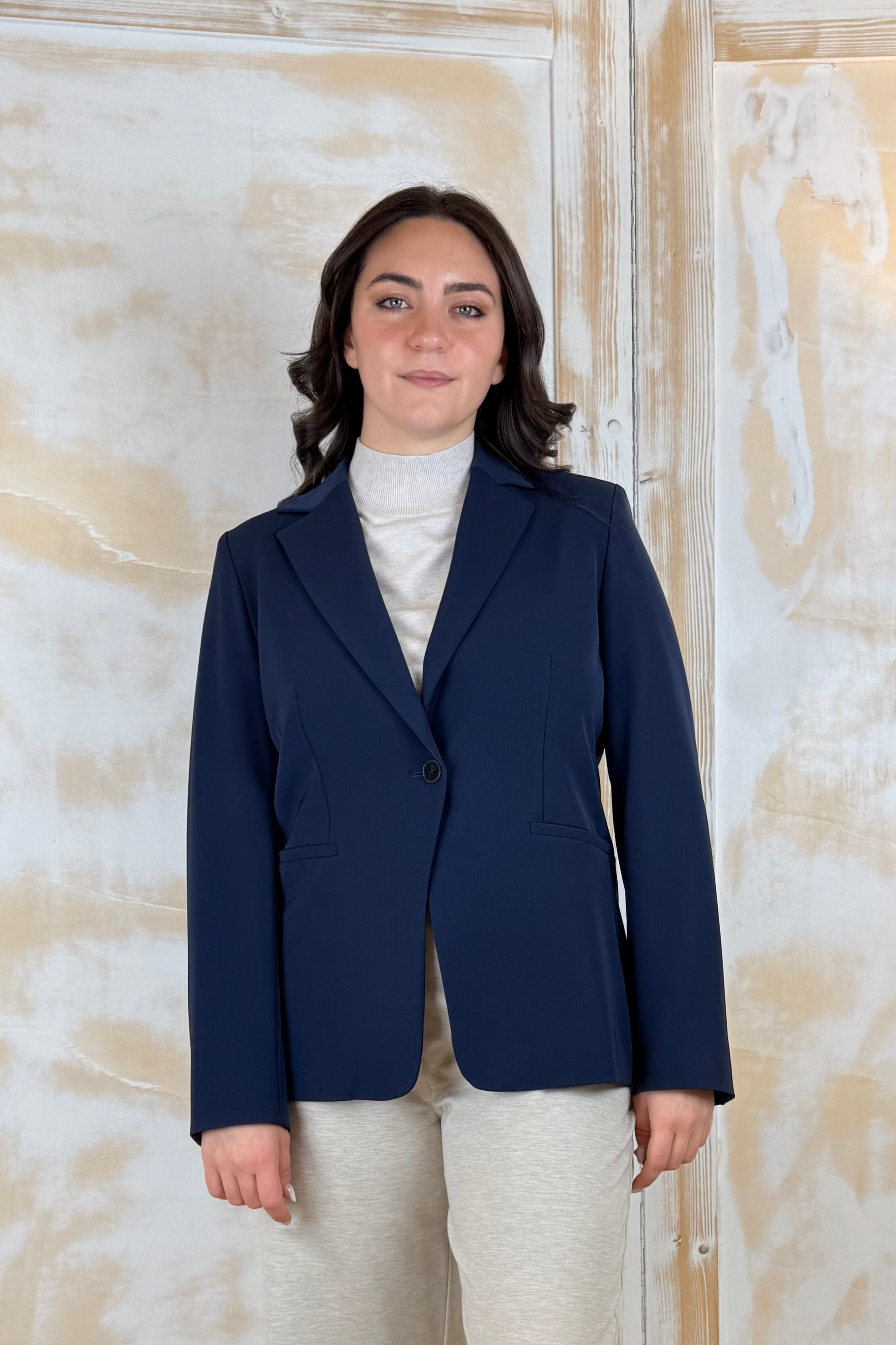 Giacca monopetto in twill tecnico EMME
