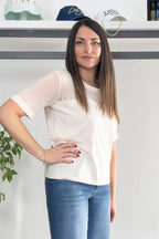 T-shirt in jersey e mesh LIU JO