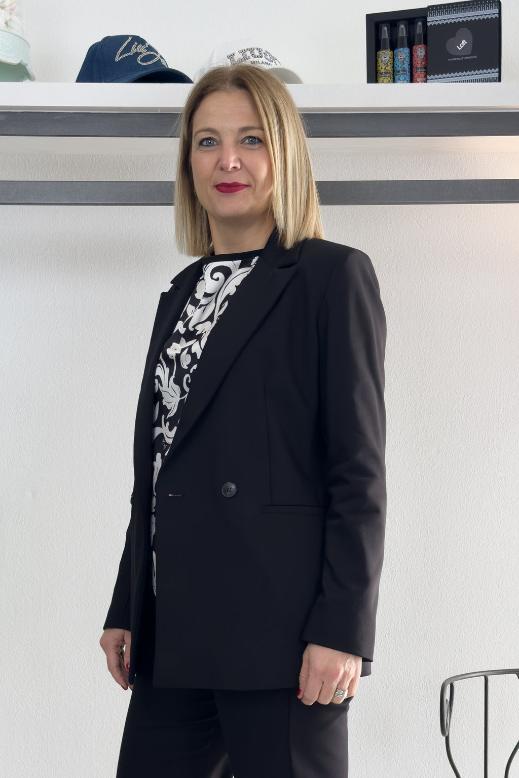 Blazer in doppio di cotone stretch EMME