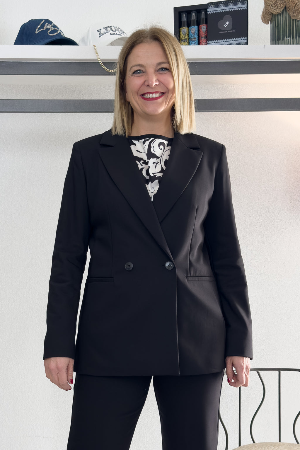 Blazer in doppio di cotone stretch EMME