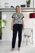 Pantalone in doppio di cotone stretch EMME