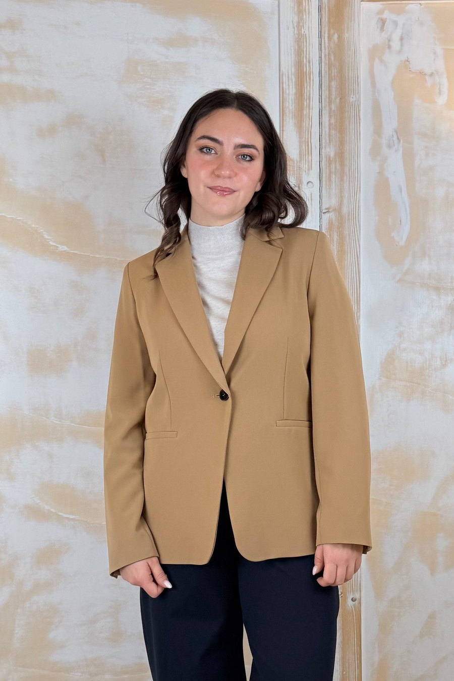 Giacca monopetto in twill tecnico EMME