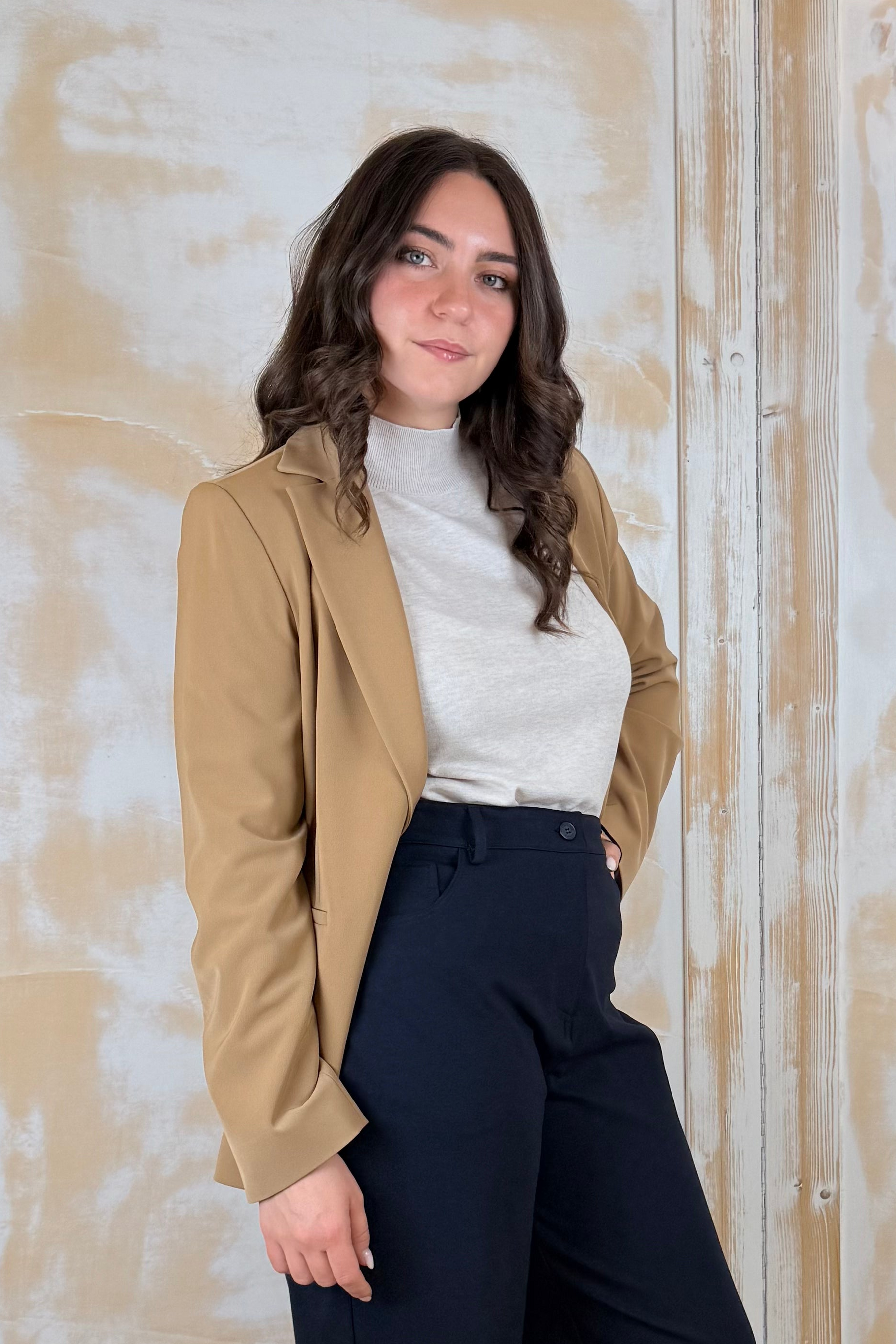Giacca monopetto in twill tecnico EMME
