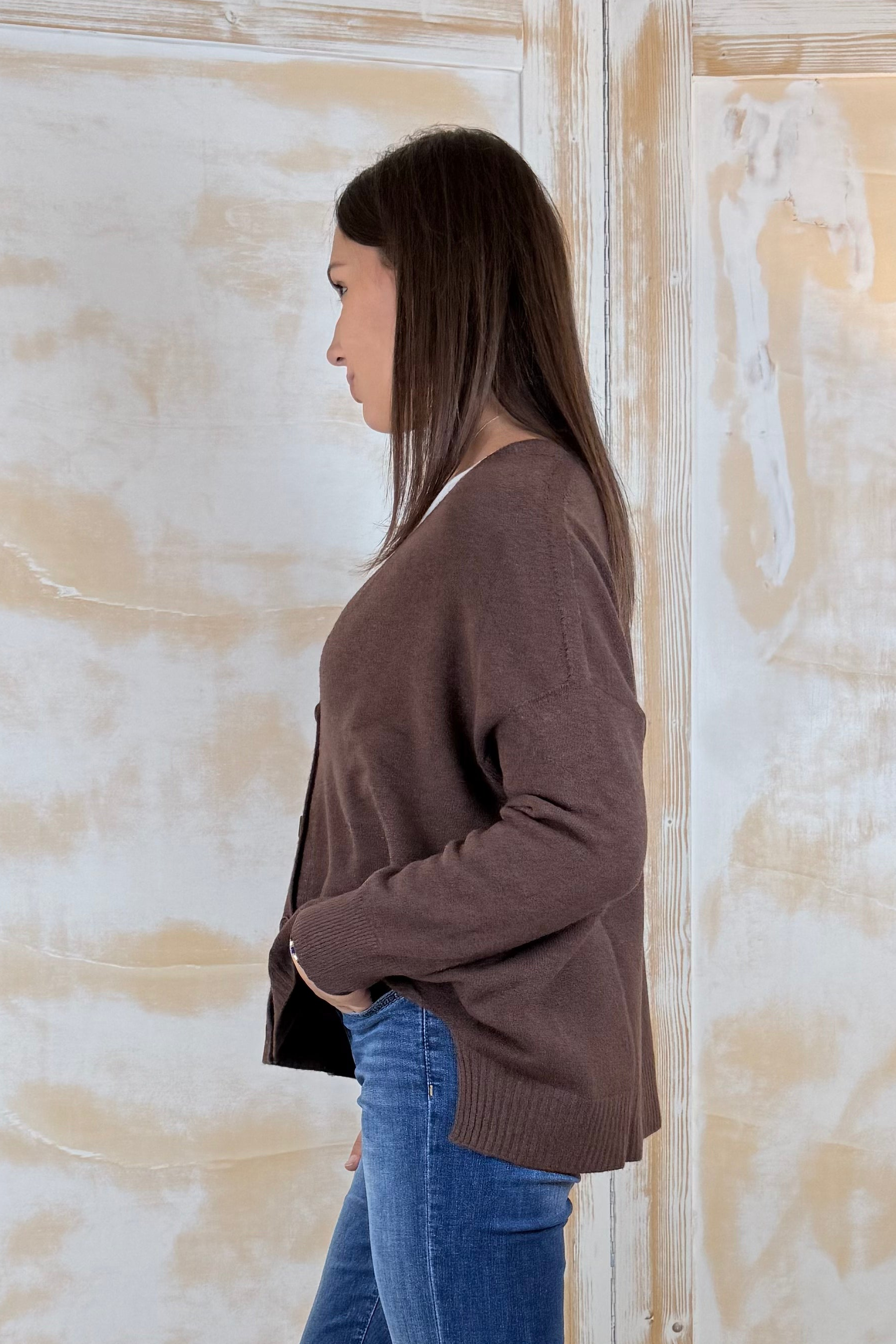 Cardigan in maglia con spacchi laterali MANILA GRACE
