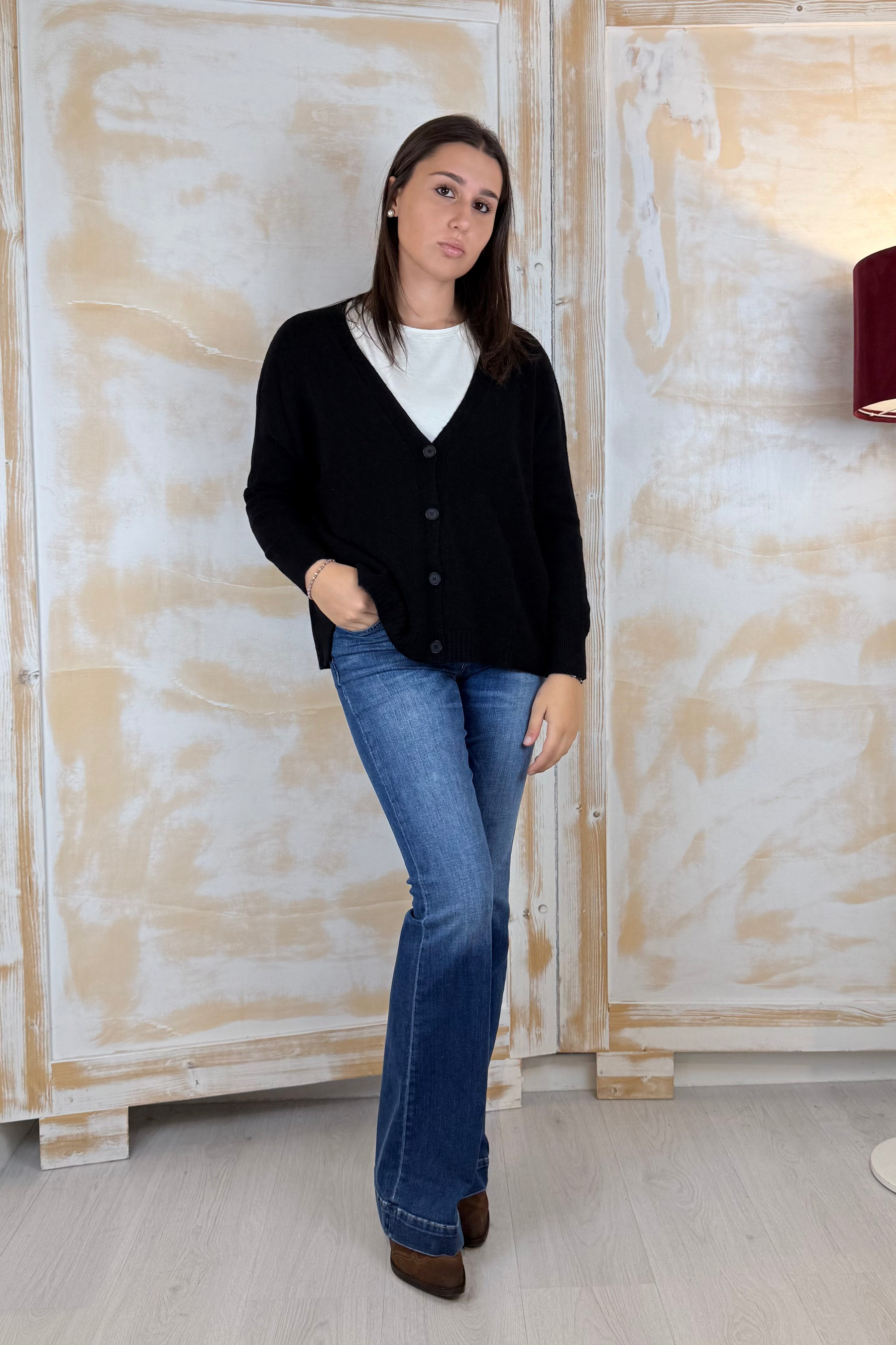 Cardigan in maglia con spacchi laterali MANILA GRACE