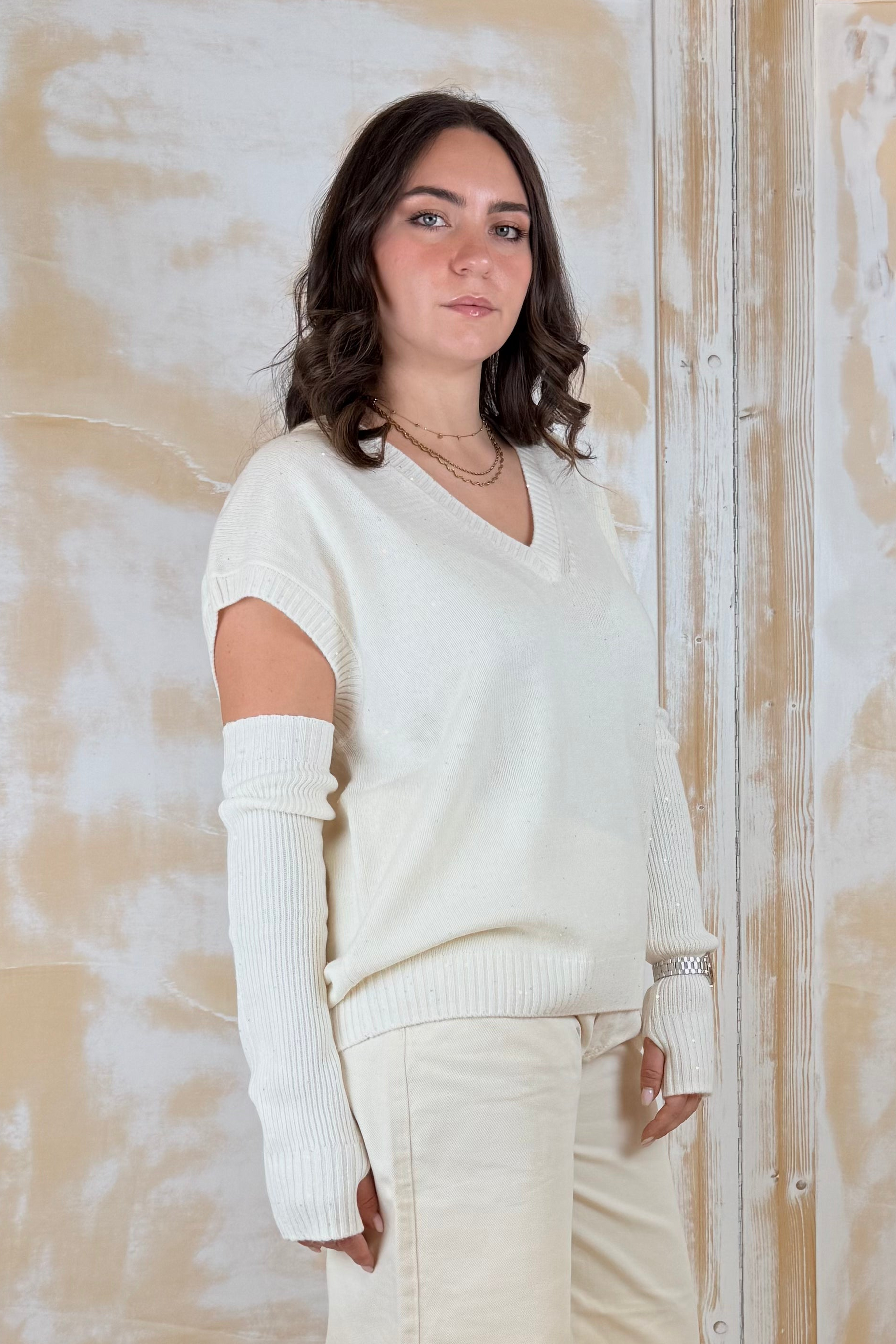 Gilet in maglia con manicotti inclusi KAOS