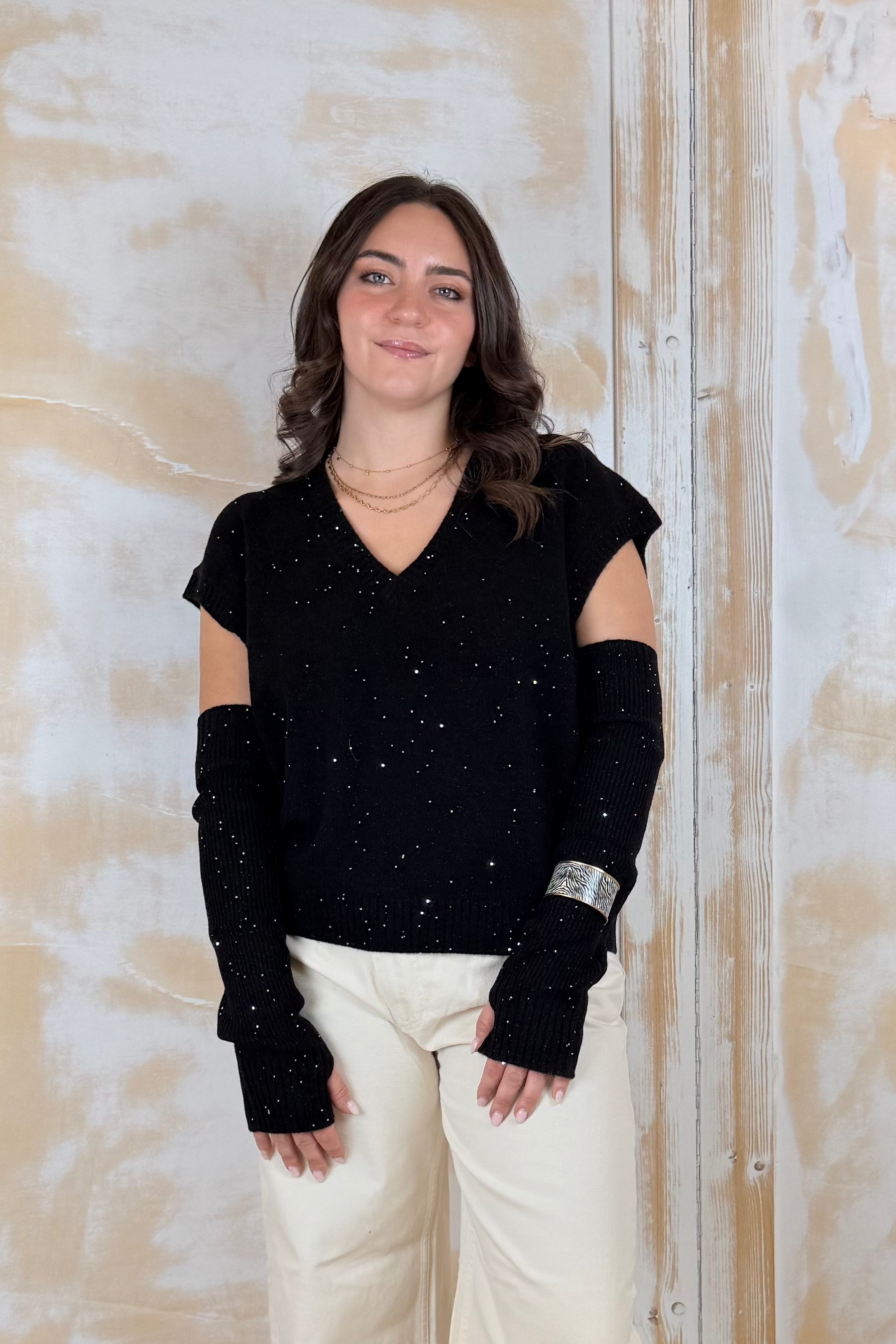 Gilet in maglia con manicotti inclusi KAOS
