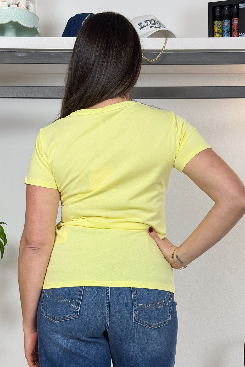 T-shirt girocollo con logo e applicazioni LIU JO