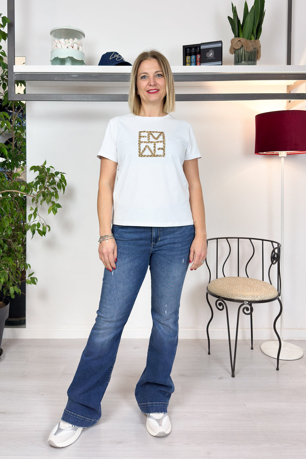 Tshirt paillettes e strass EMME
