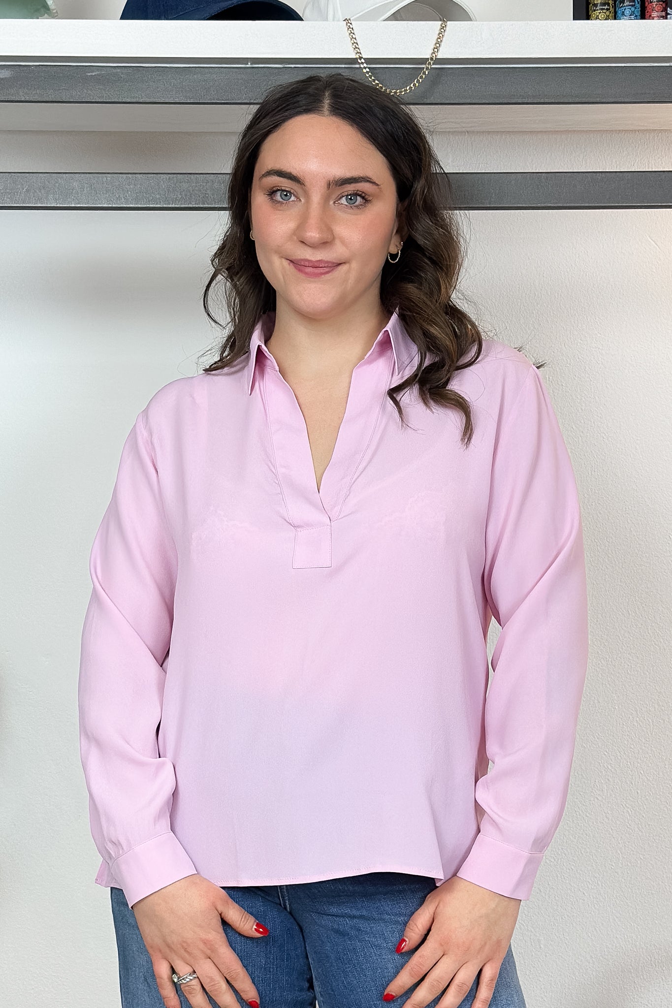 Blusa a polo in misto seta EMME