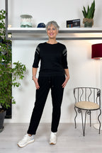 T-shirt con applicazioni sulle spalle LIU JO