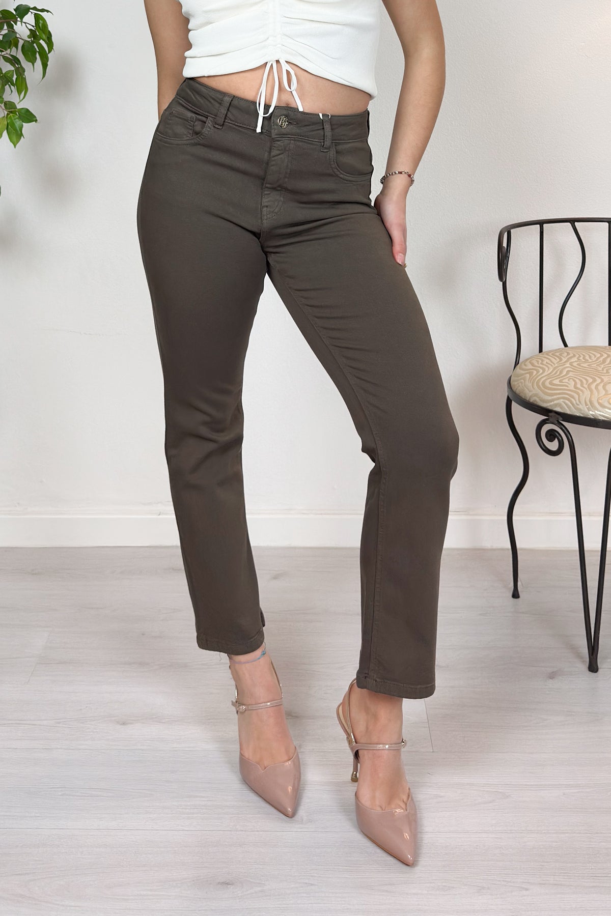 Pantalone in gabardina stretch EMME