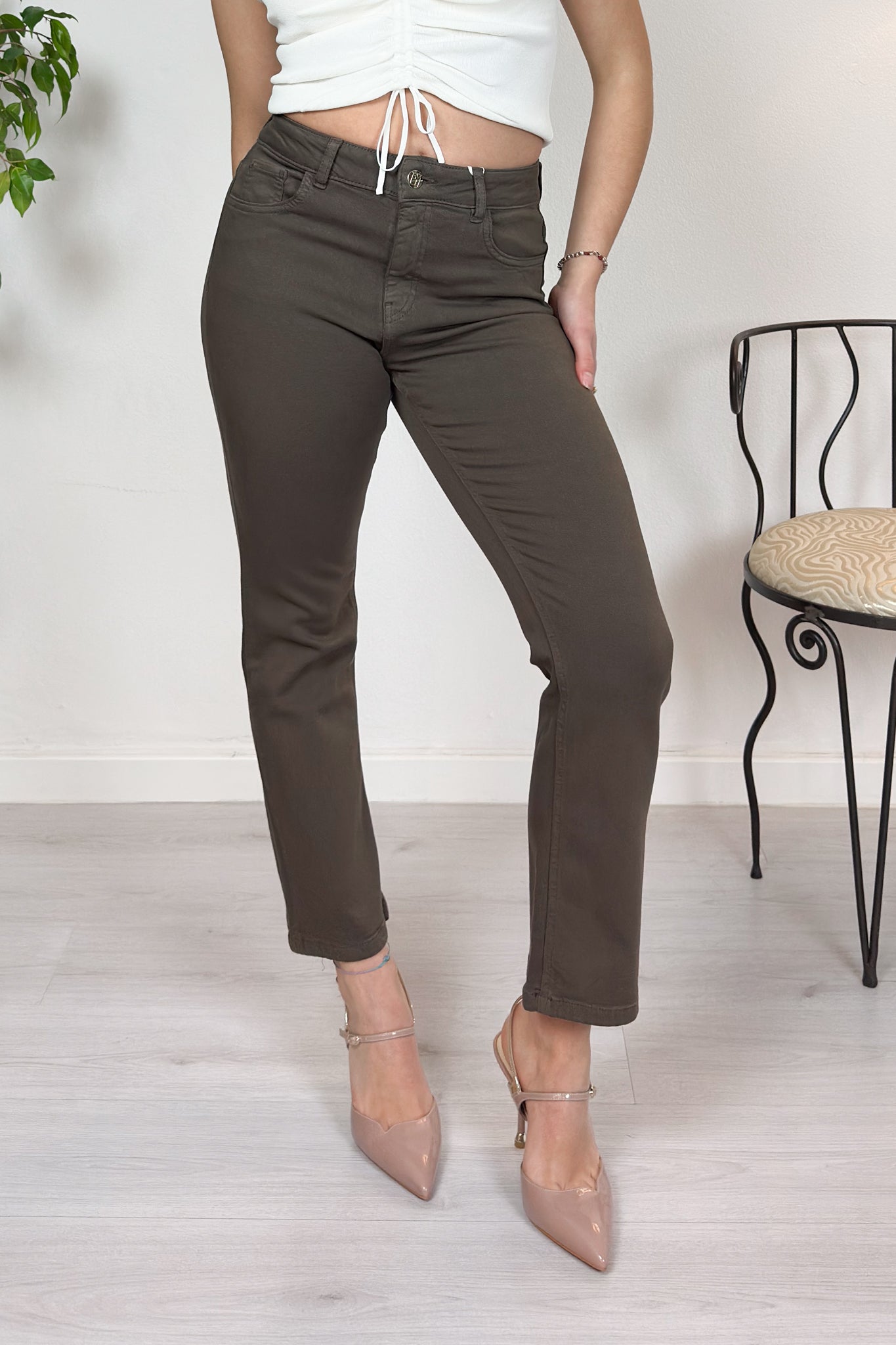 Pantalone in gabardina stretch EMME