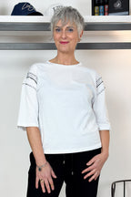 T-shirt con applicazioni sulle spalle LIU JO