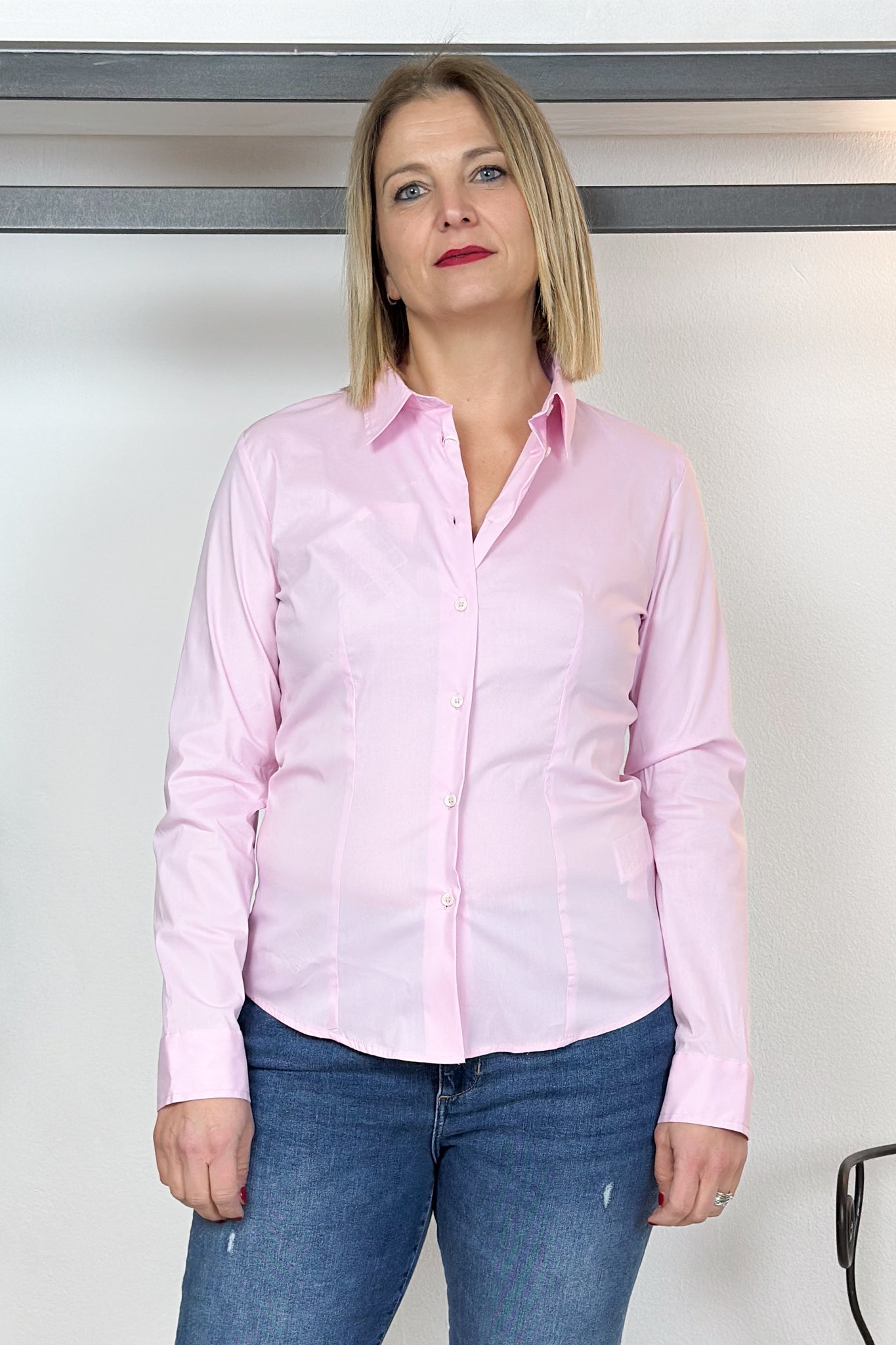 Camicia in popeline stretch EMME - Righe Rosa
