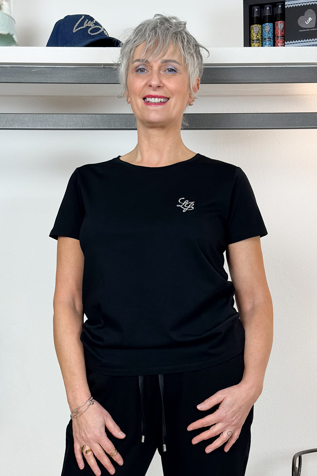 Tshirt basic con logo strass LIU JO