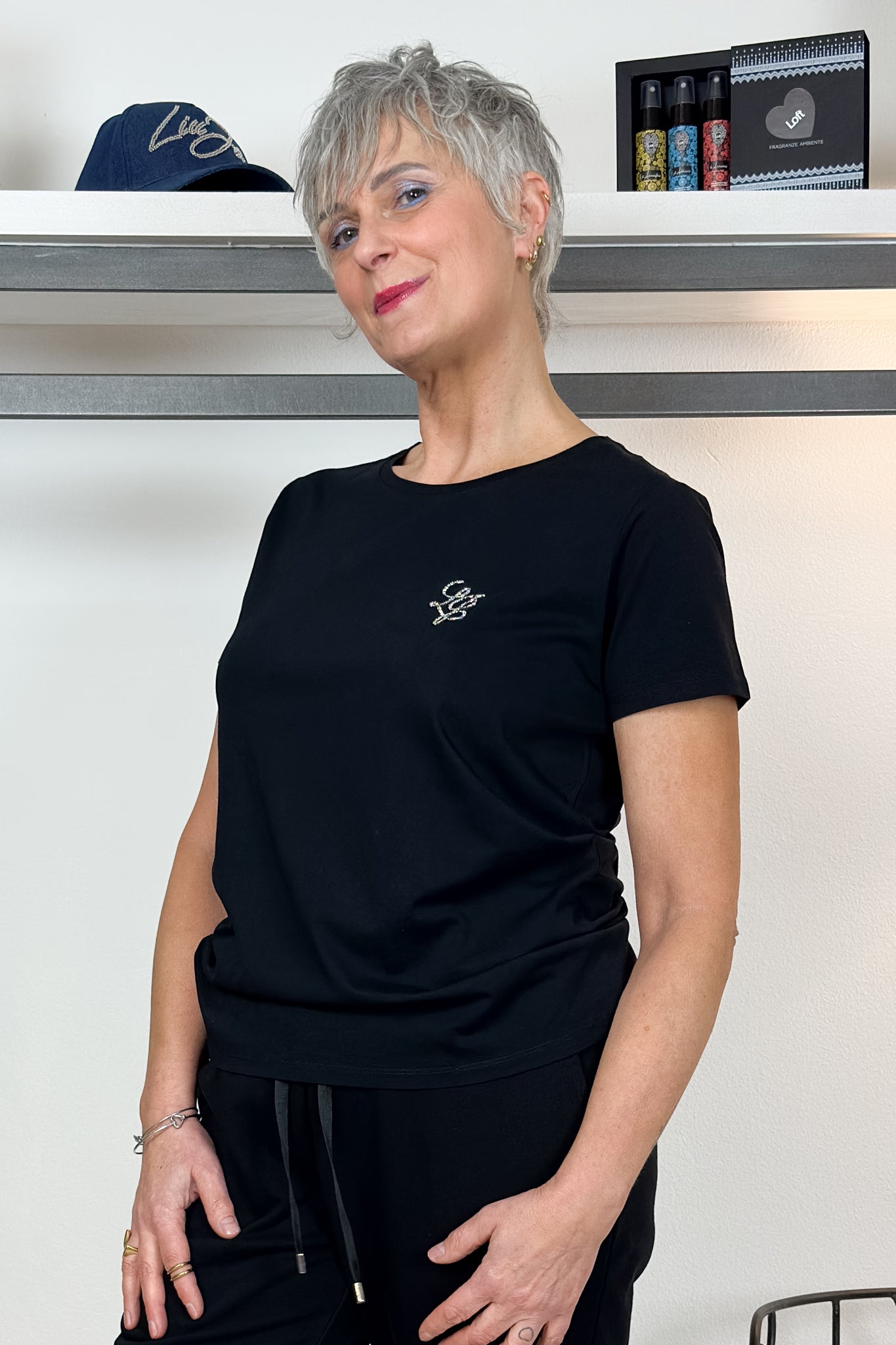 Tshirt basic con logo strass LIU JO