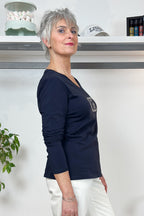 Tshirt manica lunga scollo a "V" LIU JO