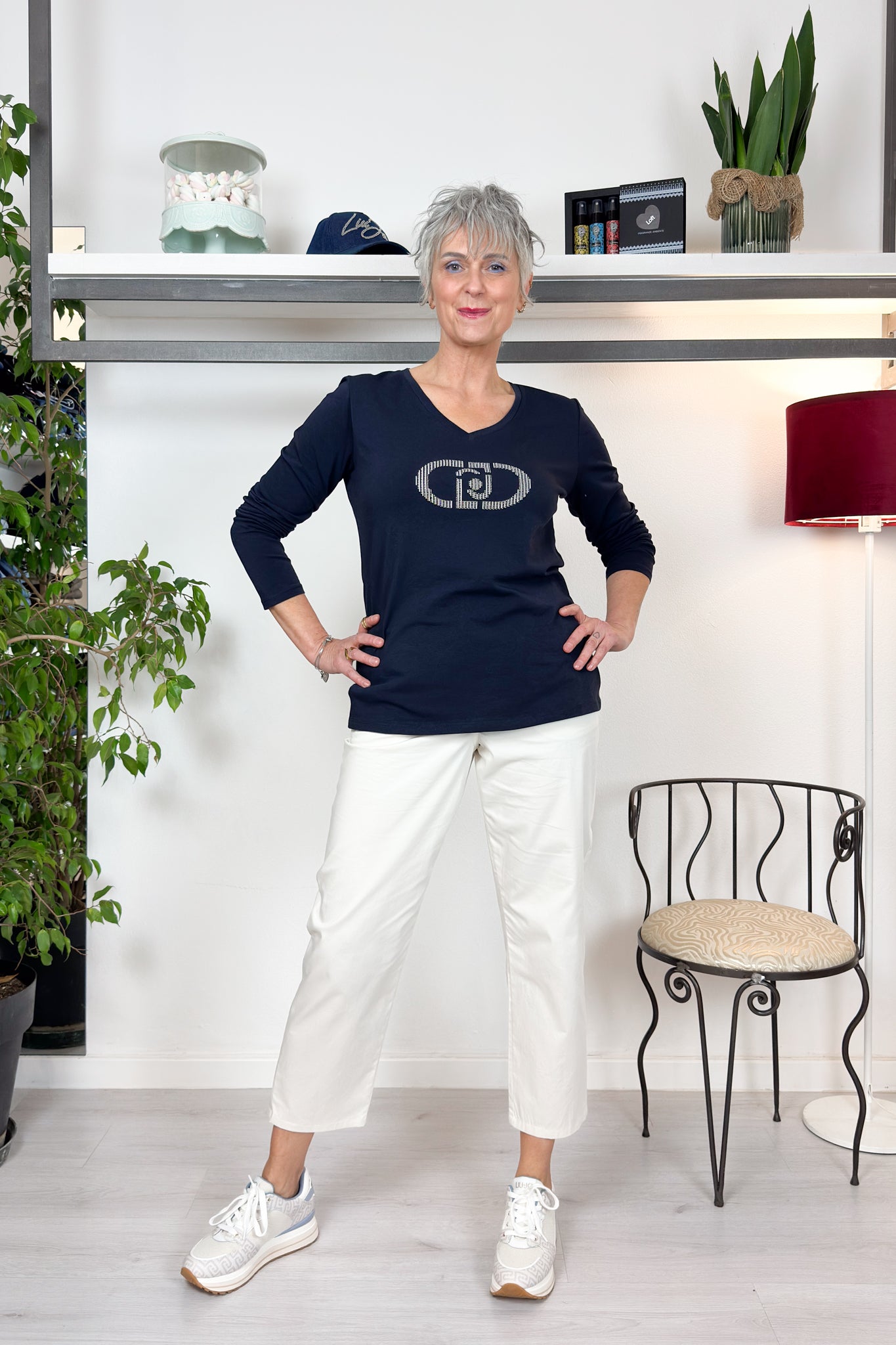 Tshirt manica lunga scollo a "V" LIU JO
