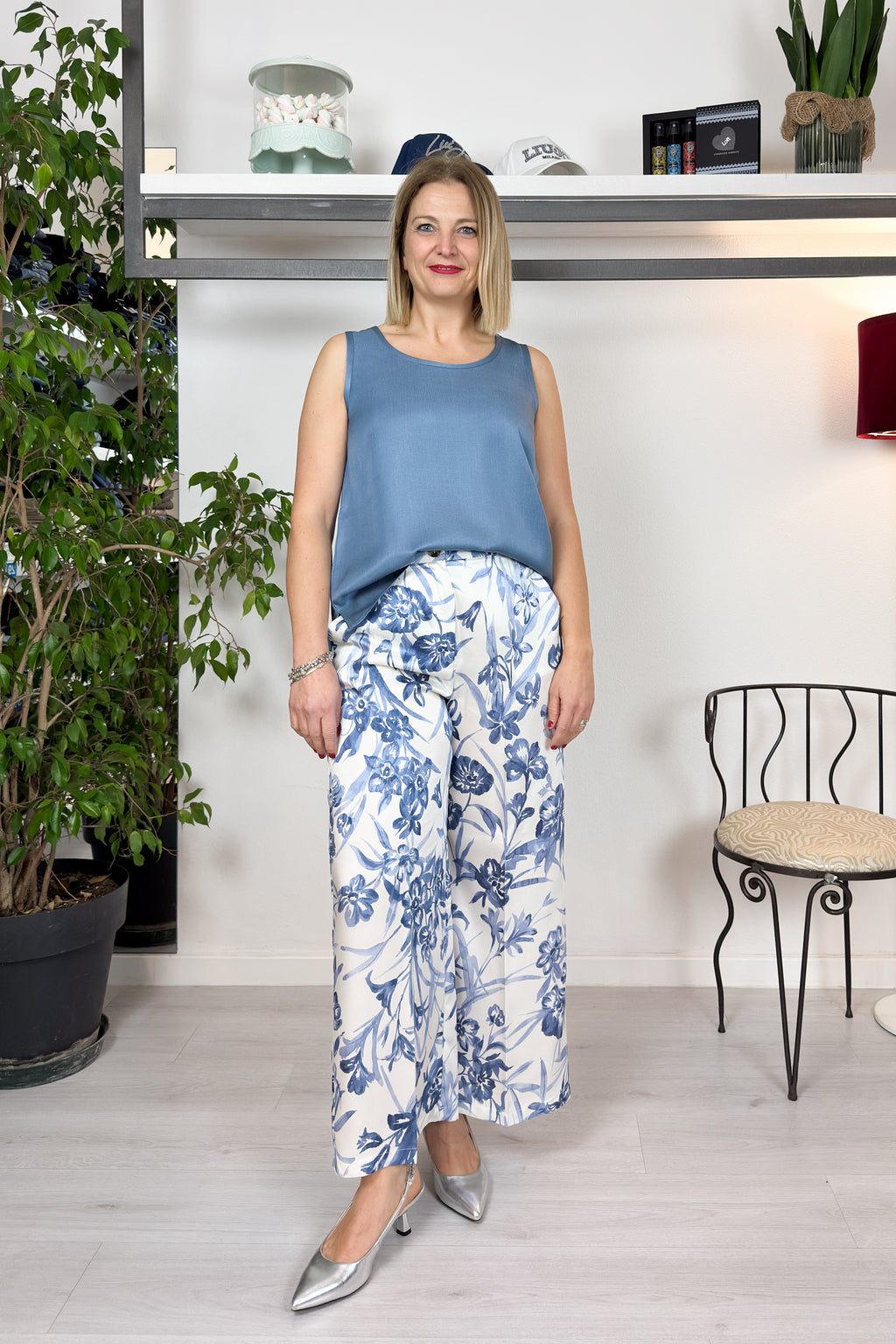Pantaloni in twill stampato EMME