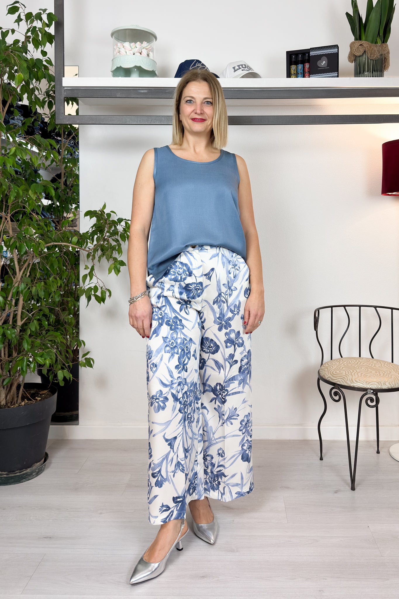 Pantaloni in twill stampato EMME
