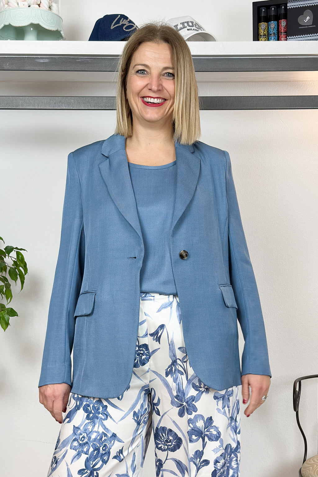Blazer in twill di viscosa e lino EMME